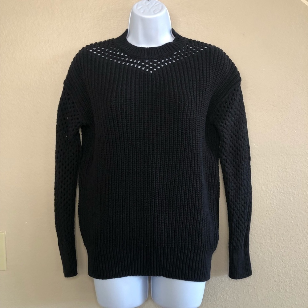 Athleta Mesh Volume Sleeve Sweater Pullover Size XXS